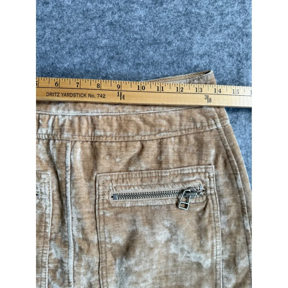Free People Dust to Dust Crushed Velvet  Sz 4 Mini Skirt Camel Gold